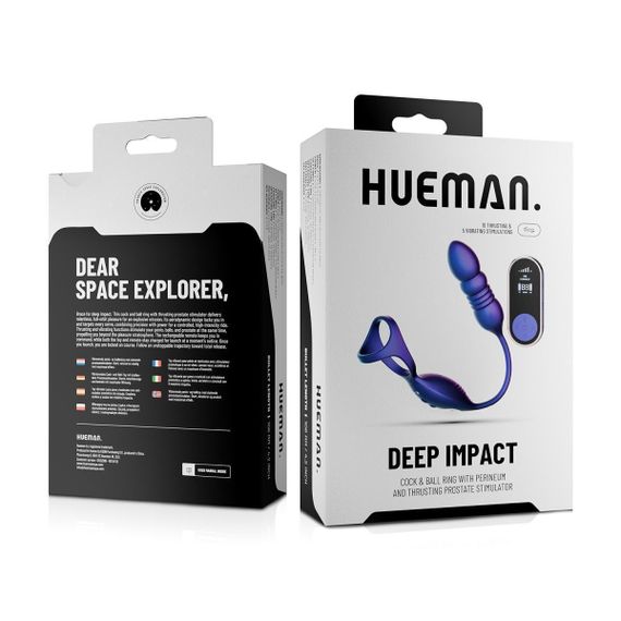 Анальний стимулятор з ерекційним кільцем Hueman Deep Impact, пульсація, масаж промежини Sex Aura | Зображення 4