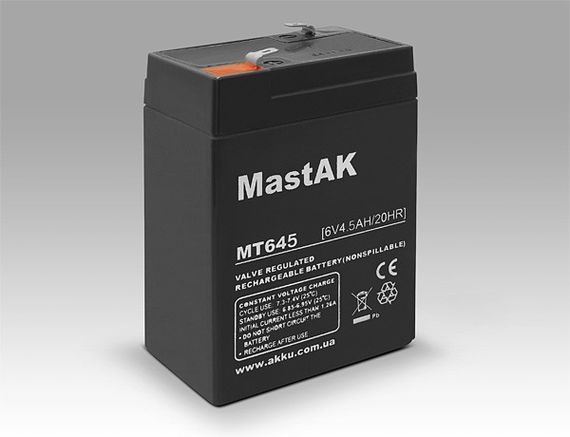 Акумулятор MastAK MT645( 6v 4.5 Ah)