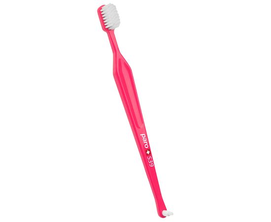 Зубна щітка м’яка paro® toothbrush S39 з монопучковою насадкою в поліетиленовій упаковці, рожева
