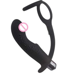 Ерекційне кільце з анальним плагом (10 режимів вібрації)