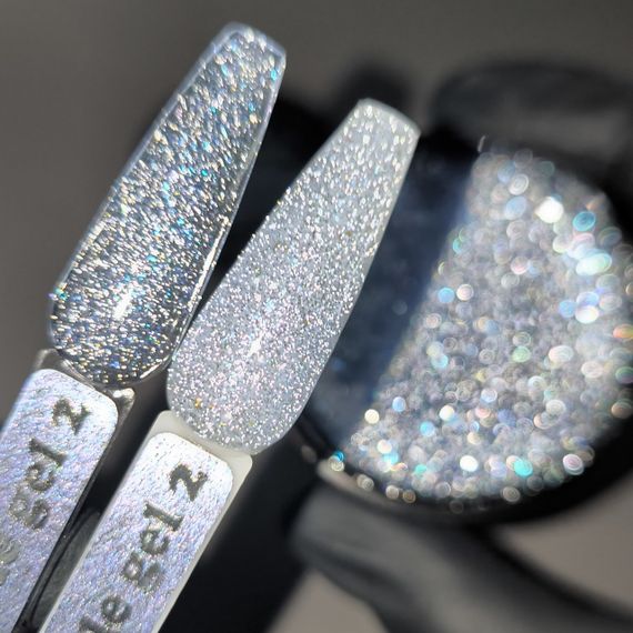 Гель для наращивания Mi Twinkle №2 Builder Gel (светоотражающий голубой) 30мл