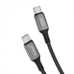 Кабель USB XO NB-Q180B Type-C to Type-C (3A-60W-1M) Чёрный