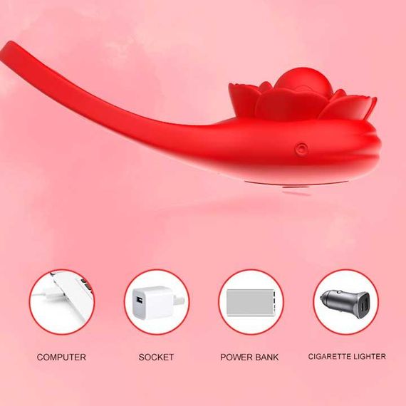 Смарт виброкольцо на пенис и мошонку Love Spouse "Роза" черный | Зображення 7