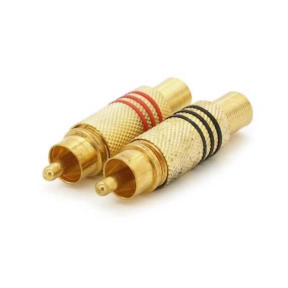 Роз'єм RCA із пружиною (сигнальний під пайку) латунь, Red/Black