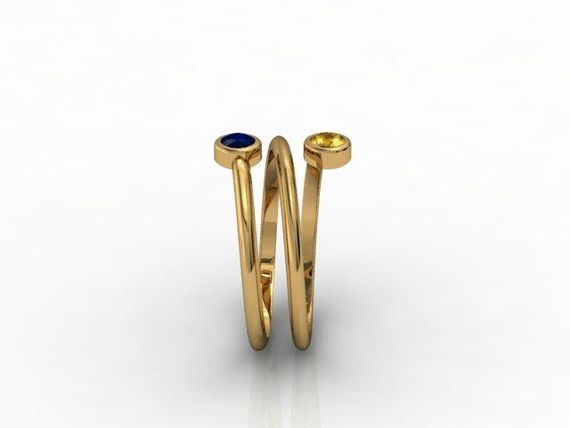 Женское кольцо из желтого золота с фианитами 21.5 | Зображення 2