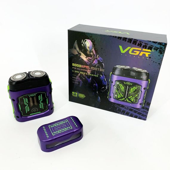 Портативна чоловіча бритва на акумуляторі VGR V-344, Чоловіча вологостійка електробритва UX-24 | Зображення 4