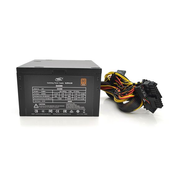 Блок живлення DeepCool DA500 80PLUS Bronze 500W, 12cm, Black, 150×140×86mm, Box | Зображення 1