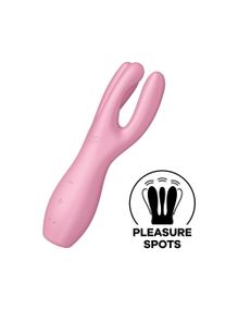 Кліторальний вібратор Satisfyer Threesome 3 з трьома пальчиками, Рожевий