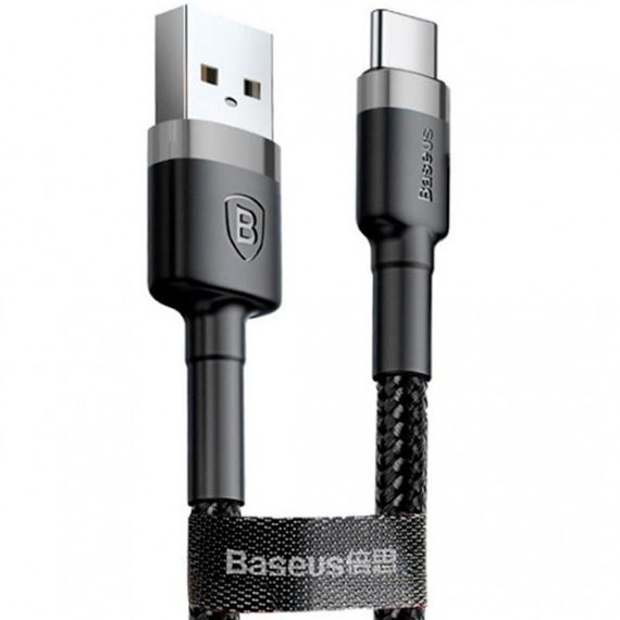 USB Cable Baseus Cafule Type-C (CATKLF-BG1) Black 3A 1m | Зображення 1