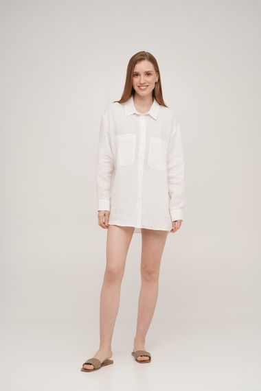 Сорочка SoundSleep Linen лляна L біла (653590753322)