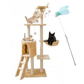 Ігровий комплекс-дряпалка для кішок 138 см Bonro B-40 бежевий