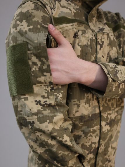 Тактический костюм ВСУ рип-стоп Светлый пиксель, Армейский костюм пиксель с липучками под шевроны для военных | Зображення 5