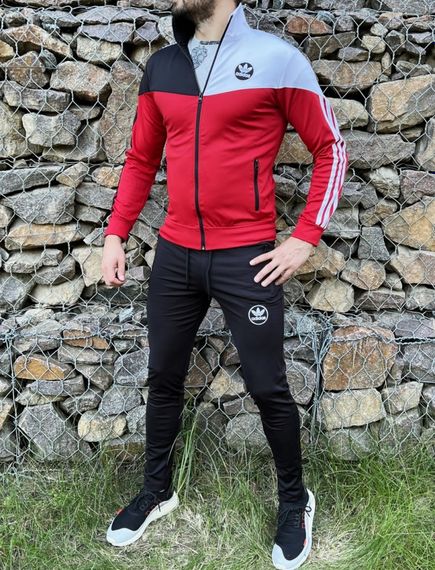 Спортивный костюм Adidas Performance черно-красный | Зображення 1