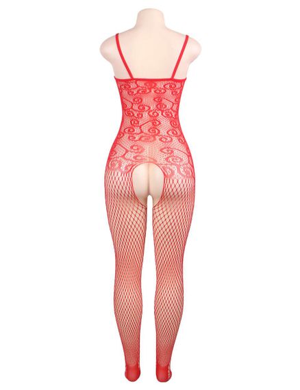 Бодістокінг ажурний з відкритим доступом Star Night Sexy червоний XS-M | Зображення 4
