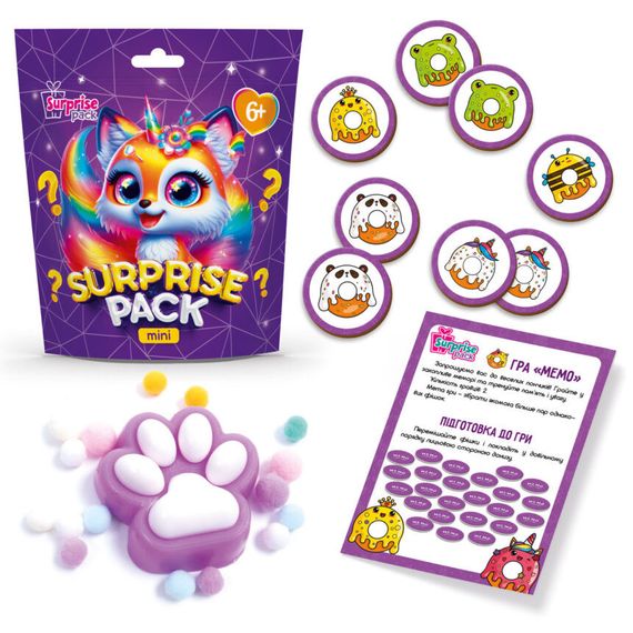 Игровой набор-сюрприз "Surprise Pack Mini 3" VT8040-03 настольная игра и сквиш | Зображення 1