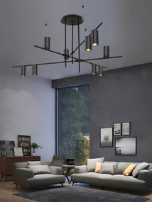 Люстра стельова на 9 лампочок 26286 Чорний 35-74х123х123 см.