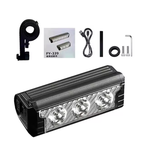 Мощный велосипедный фонарь FY-339B, 3LED, белый и желтый свет, влагозащита, АКБ Li-Ion, ЗУ Type-C