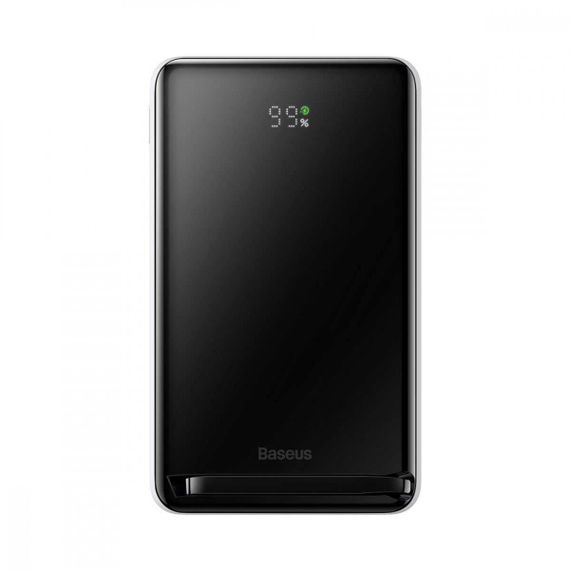 Зовнішній акумулятор Baseus Magnetic Bracket Wireless Fast Charge Power Bank 10000mAh 20W White (With cable | Зображення 1