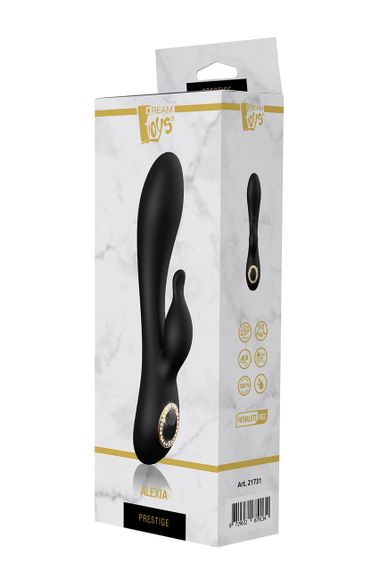 Вібромасажер-кролик Dream Toys PRESTIGE ALEXIA LUXXE, Черный, Розмір посилки : 9,00 х 25,50 х 5,00 | Зображення 1