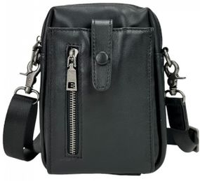 Чоловіча сумка з натуральної шкіри Tiding Bag  чорна
