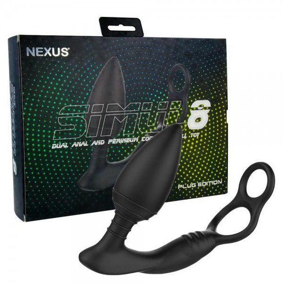 Анальная вибропробка Nexus SIMUL8 Plug Edition с эрекционным кольцом, 2 мотора, макс. диаметр 4см Sex Aura | Зображення 1