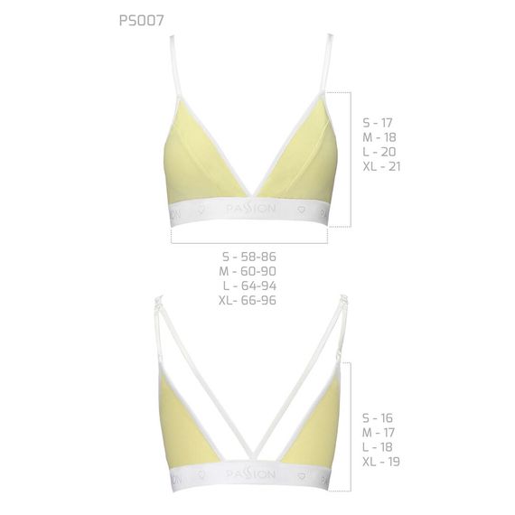 Спортивный топ с двойными бретелями Passion PS007 TOP L, yellow | Зображення 4