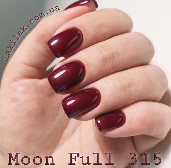 Гель-лак Moon Full №315 Стигла вишня з шимером 8мл