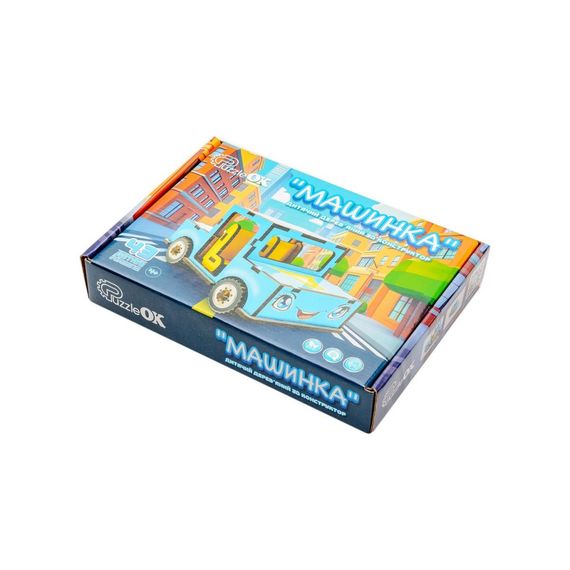 Детский деревянный 3D конструктор "Машинка" Puz-00930, 43 детали | Зображення 5