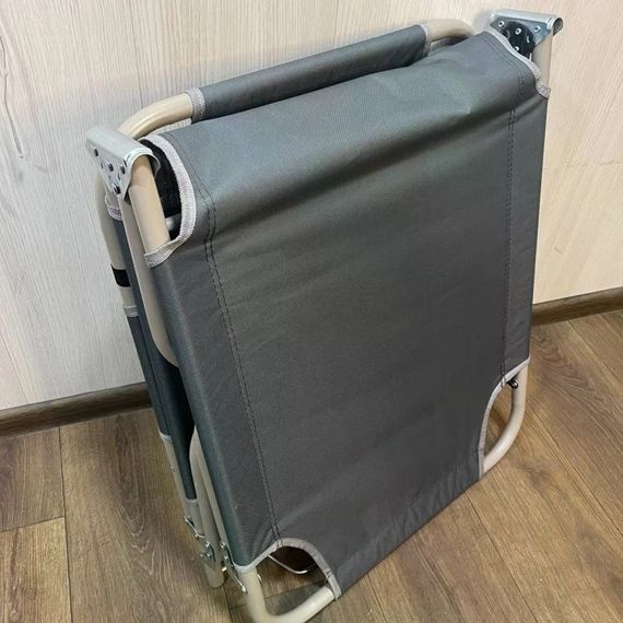 Складной пляжный шезлонг 60×153 смсерый • Садовый раскладной лежак для дачи KAR199grey, пляжа, террасы и отдыха на природе | Зображення 5