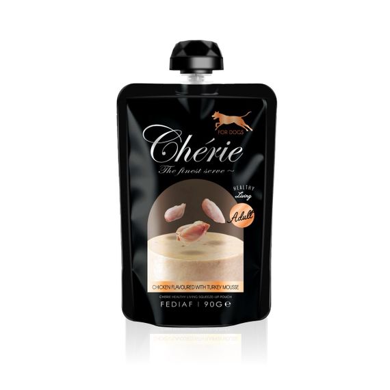 Влажный корм с курицей и индейкой для собак Cherie Pouch Chicken & Turkey Mousse Dog, 90 гр