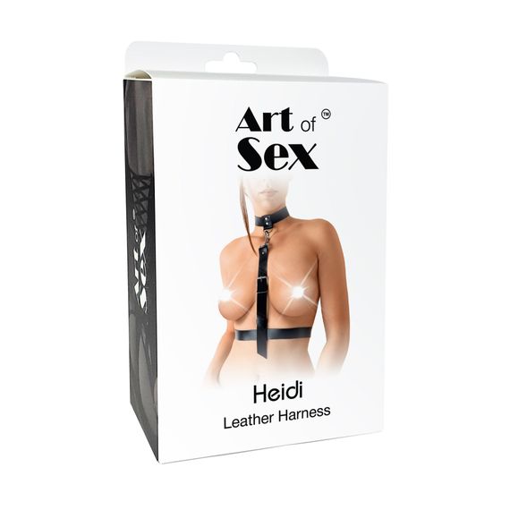 Сексуальна портупея із натуральної шкіри Art of Sex - Heidi, розмір XS-2XL, колір червоний | Зображення 3