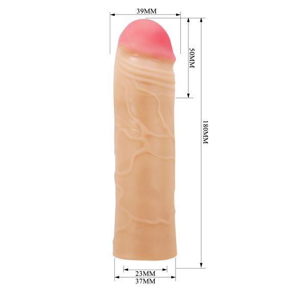 Насадка на член - Pretty Love Chane Penis Extender +2" Flesh | Зображення 6