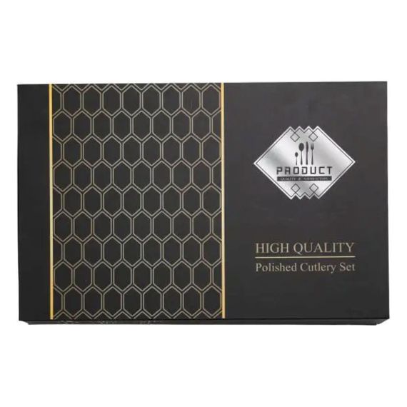 Набор столовых приборов на 6 персон набор ложек вилок и ножей 24 предмета в коробке Серебро HP-20-51 | Зображення 4