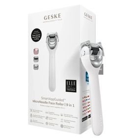 Електронний ролер для обличчя з мікроголками GESKE MicroNeedle Face Roller 9в1 gray, Білий