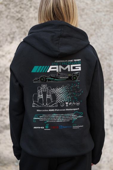 Утеплене зіп худі на флісі зіпер з принтом AMG Without Kane Black | Зображення 5
