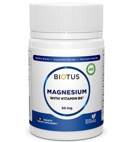 Мікроелемент Магній Biotus Magnesium with Vitamin B6 60 Tabs BIO-530203