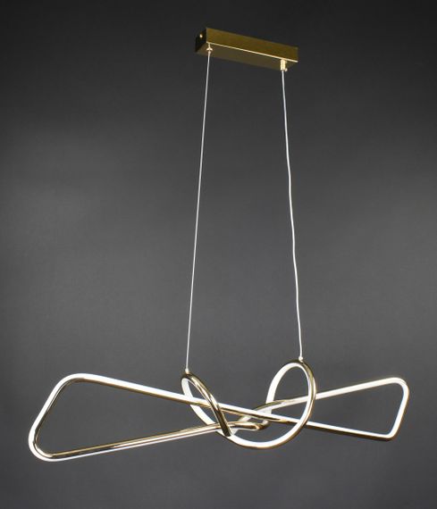 Люстра світлодіодна підвісна LED світильник для квартири на стелю лед 27487 Золото 25-150х15х100 см. | Зображення 3