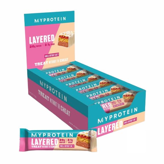 Retail Layered Bar - 12x60g Vanilla Birthday Cake