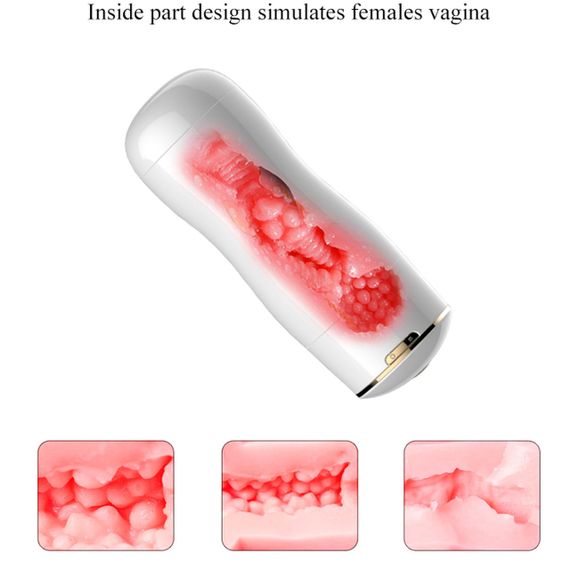Мастурбатор із двома входами на присосці Boss Series: Vibrating Masturbation Cup White, BS6300055 Sex Aura | Зображення 4
