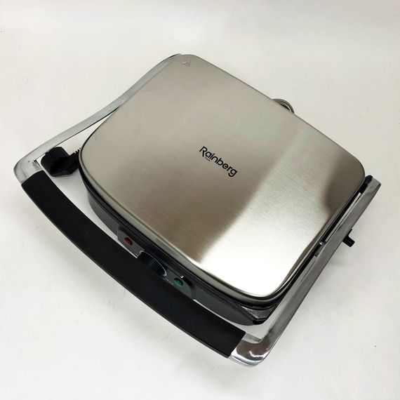 Гриль притискний Rainberg RB-5413 терморегулятор антипригарний 3200 Вт нержавіюча сталь | Зображення 4