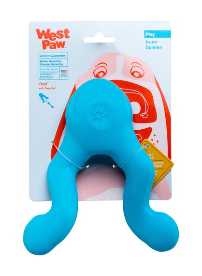 Игрушка для собак West Paw Tizzi Dog Toy голубая, 18 см | Зображення 1
