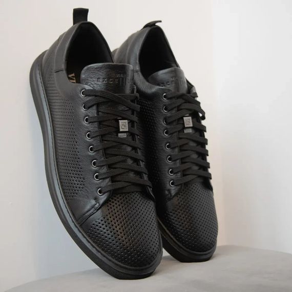 Черные кеды с перфорацией 47 размер - стелька 31,3 см | Зображення 1