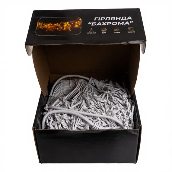 Вулична гірлянда Бахрома 25 м 405 LED мультиколор, білий дріт, ефект флеш | Зображення 3