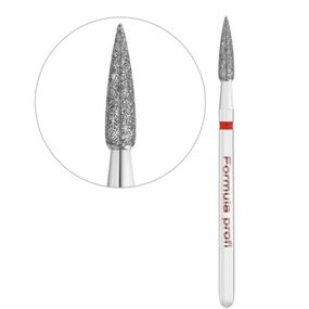 Фреза алмазная острое пламя морковка красная 025 Formula Profi