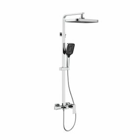 Душова система для кабіни Qtap Capricorn на три споживачі (з виливом) 53103KNC Chrome
