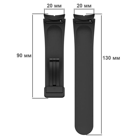 Ремешок Primolux Magnetic Silicone для часов Samsung Galaxy Watch 4 / Watch 5 / Watch 5 Pro - Black M/L | Зображення 6