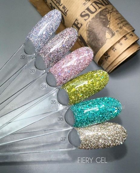 Світловідбиваючий гель-лак SAGA 34 Fiery 9мл | Зображення 3