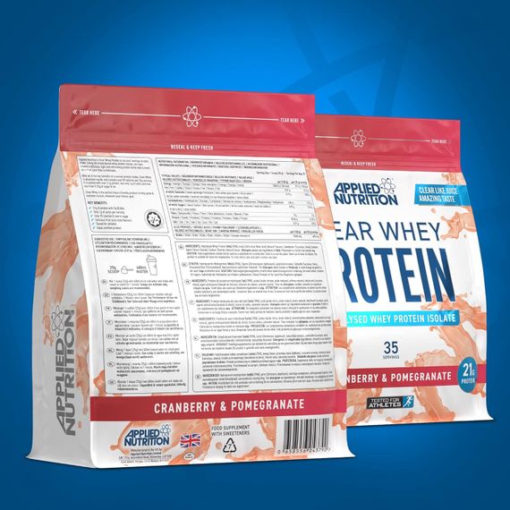 Протеїн Applied Nutrition Clear Whey Isolate Protein (Cranberry  Pomegranate) (875g - 35 Servings) | Зображення 1