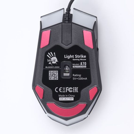 Миша ігрова A4-Tech Bloody A70 Activated, металеві ніжки, чорна матова | Зображення 5