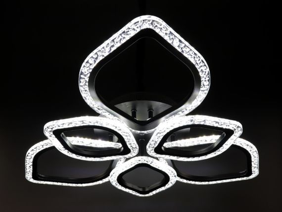 Люстра світлодіодна стельова LED світильник для квартири на стелю лед з пультом 25742 Чорний 10х62х62 см. | Зображення 1